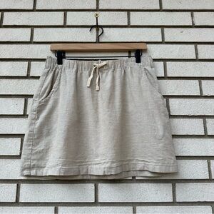 Patagonia Organic Cotton Island Hemp Drawstring Skirt Beige Tan Pockets Casual S